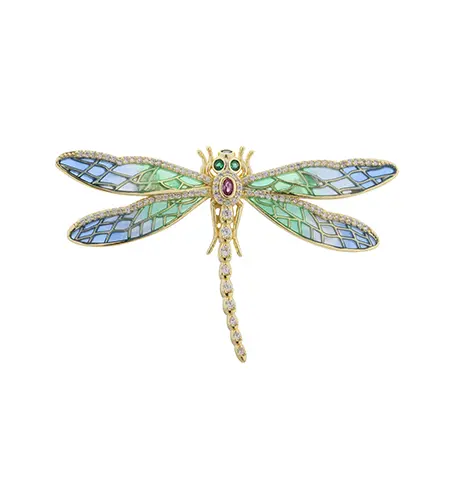 Broche de borboleta em prata de lei 925 com esmalte, c&oacute;digo C00419