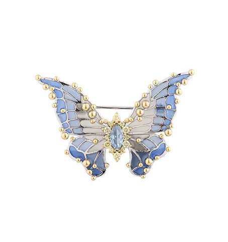 Broche de borboleta em prata de lei 925 com esmalte, c&oacute;digo C00470A