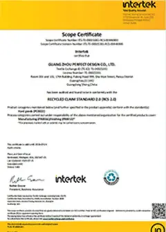 Orgulhosamente certificados como membros do Recycled Claim Standard (RJC).