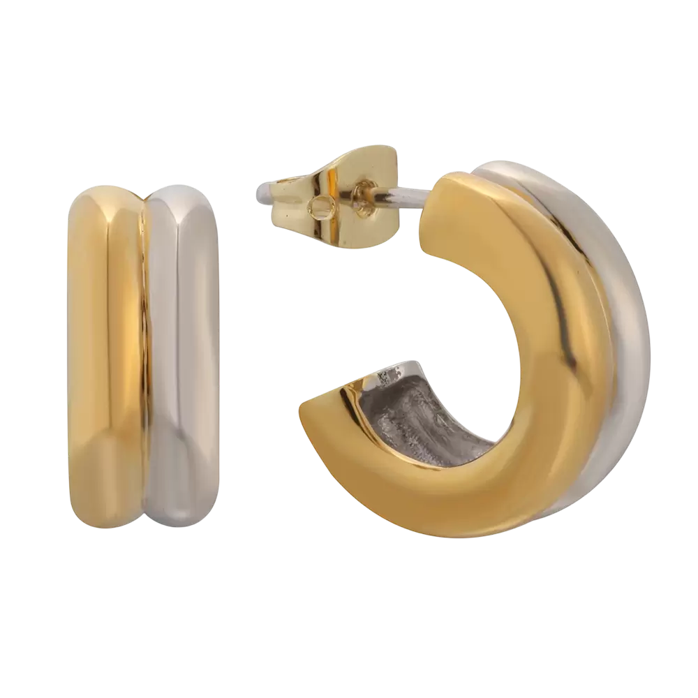 E04058K Brinco bicolor em prata de lei 925