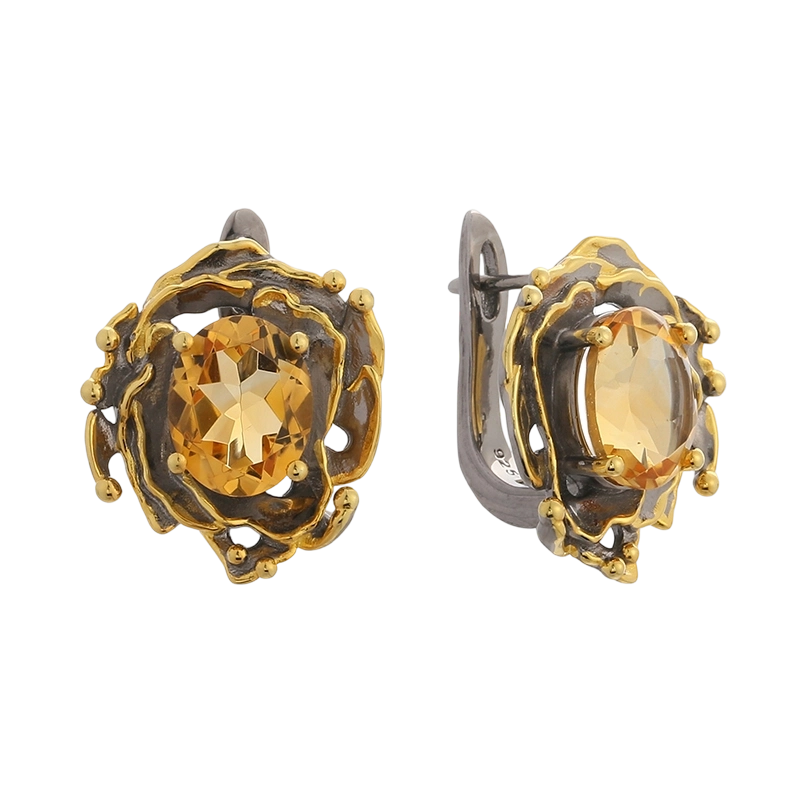 YE03635 Brinco Critine feito &agrave; m&atilde;o em prata de lei 925