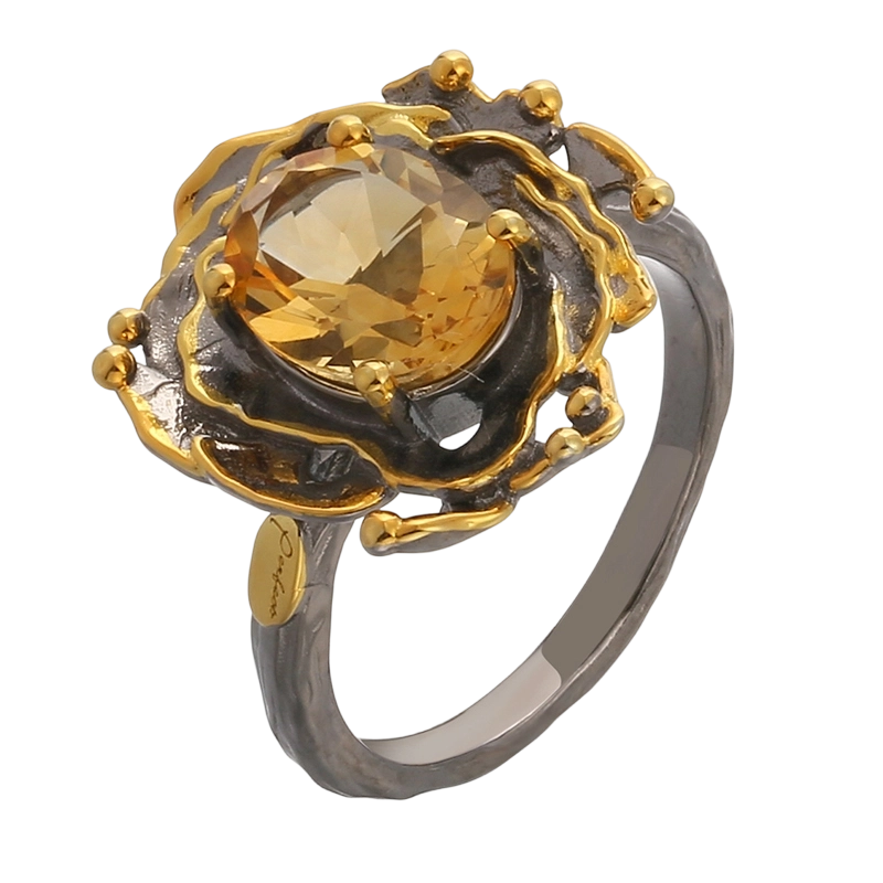 Anel Critine feito &agrave; m&atilde;o em prata de lei 925 (YR03635)