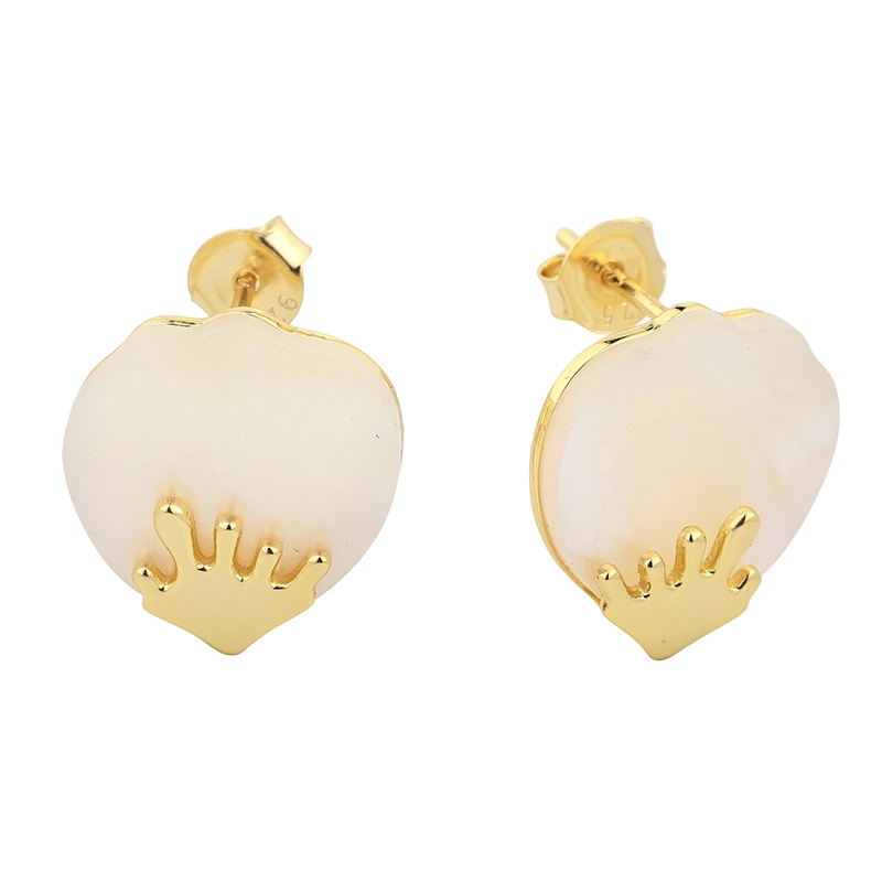 PLE07838 Brinco em Prata de Lei 925 com Madrep&eacute;rola