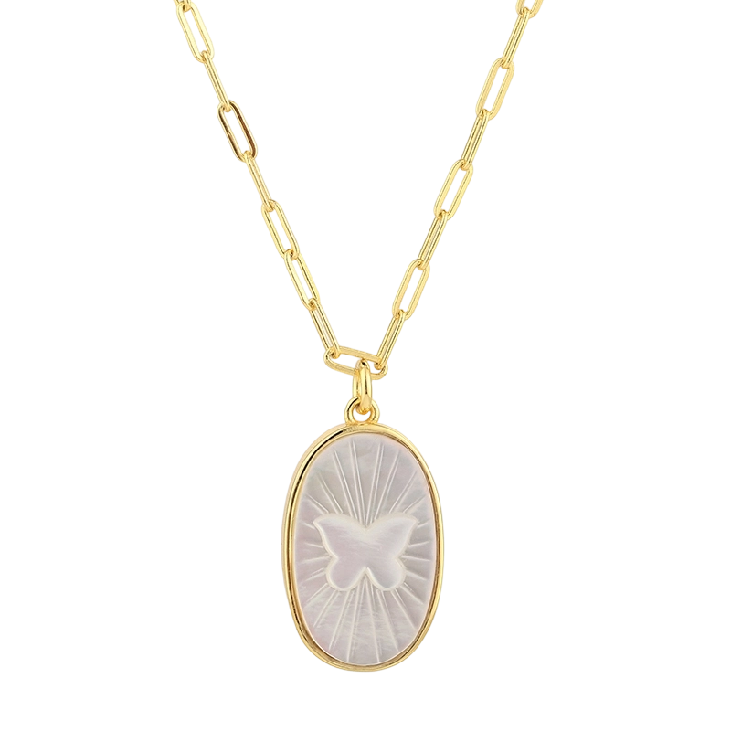 Colar PLN03268 em prata de lei 925 com madrep&eacute;rola