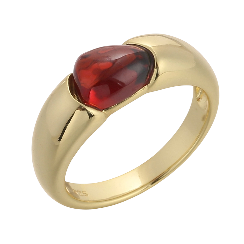 Anel de granada em prata de lei 925 R04182A